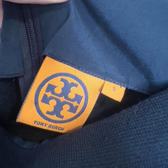 TORY BURCH Etta Blue Wool Blend Bead & Sequin Embellished Mini Dress Women Sz S - Picture 4 of 6